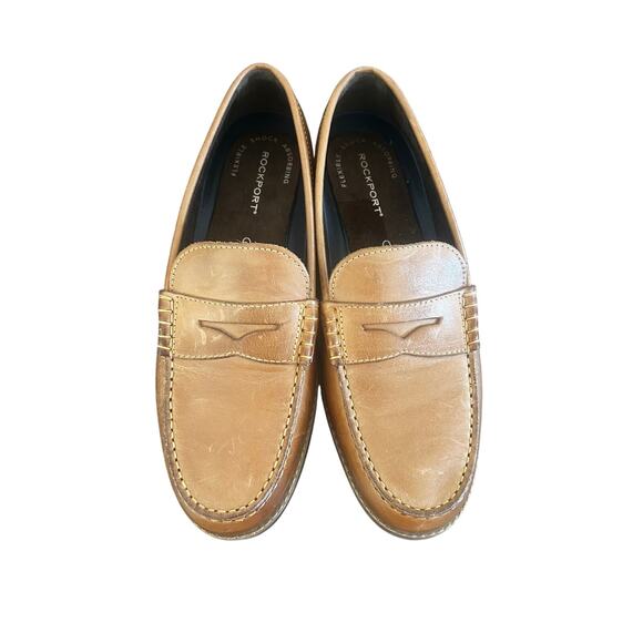 Rockport Mens Leather Penny Loafer Brown SZ 8.5M Classic Preppy